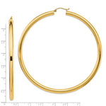 Загрузить изображение в средство просмотра галереи, 14K Yellow Gold 3.15 inch Diameter Extra Large Giant Gigantic Round Classic Hoop Earrings 80mm x 4mm
