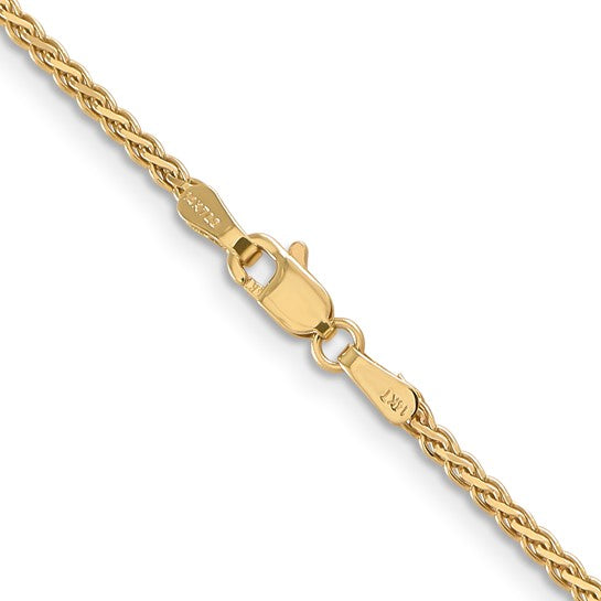 14K Yellow Gold 1.9mm Flat Wheat Spiga Bracelet Anklet Choker Necklace Pendant Chain