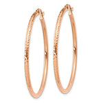 Load image into Gallery viewer, 14K Rose Gold Diamond Cut Textured Classic Round Hoop Earrings 40mm x 2mm

