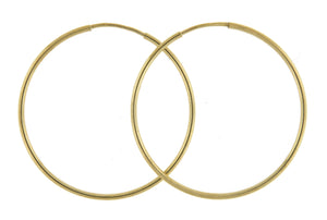 14k Yellow Gold Round Endless Hoop Earrings 27mm x 1.25mm