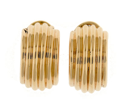 14k yellow gold non pierced fancy clip on huggie j hoop earrings