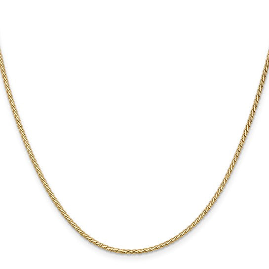 14K Yellow Gold 1.9mm Flat Wheat Spiga Bracelet Anklet Choker Necklace Pendant Chain
