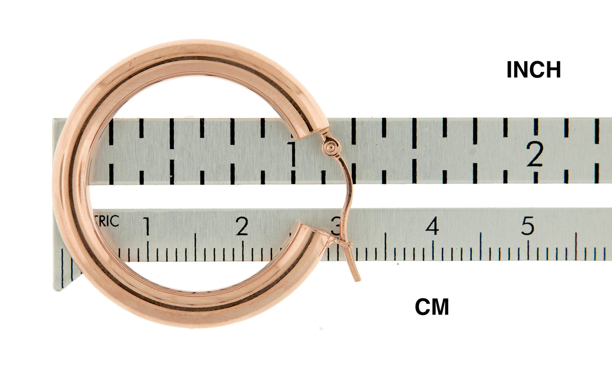 14k rose gold classic round hoop earrings 30mm x 4mm