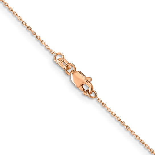 14k rose gold 0.80mm diamond cut choker necklace pendant chain