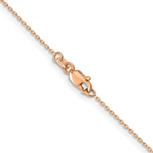 14k Rose Gold 0.80mm Diamond Cut Choker Necklace Pendant Chain