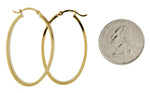 Lataa kuva Galleria-katseluun, 14k Yellow Gold Classic Large Oval Hoop Earrings 40mm x 23mm x 3mm
