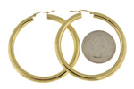 Charger l'image dans la galerie, 10K Yellow Gold Classic Round Hoop Earrings 50mm x 4mm
