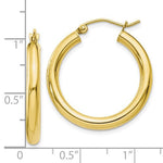 Indlæs billede til gallerivisning 10K Yellow Gold Classic Round Hoop Earrings 25mm x 3mm
