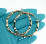 Charger l'image dans la galerie, 10K Yellow Gold Classic Round Hoop Earrings 50mm x 4mm
