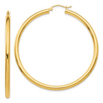 Załaduj obraz do przeglądarki galerii, 10K Yellow Gold Classic Round Hoop Earrings 55mm x 3mm
