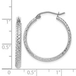 Carica l&#39;immagine nel visualizzatore di Gallery, 14k White Gold Diamond Cut Round Hoop Earrings 24mm x 2.5mm
