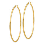 Indlæs billede til gallerivisning 10k Yellow Gold Classic Round Hoop Click Top Earrings 68mm x 2mm
