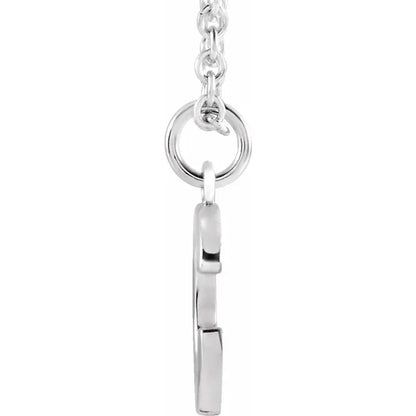 14k White Gold Letter C Initial Block Pendant Necklace