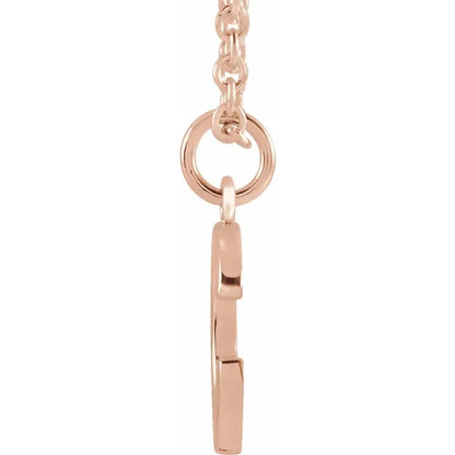 14k Rose Gold Letter C Initial Block Pendant Necklace