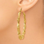 Carregar imagem no visualizador da galeria, 14K Yellow Gold Bamboo Hoop Earrings 53mm
