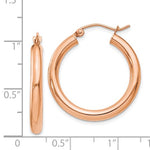 Afbeelding in Gallery-weergave laden, 14K Rose Gold Classic Round Hoop Earrings 25mm x 3mm
