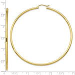 Carica l&#39;immagine nel visualizzatore di Gallery, 10k Yellow Gold Classic Round Hoop Click Top Earrings 68mm x 2mm

