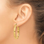 Lade das Bild in den Galerie-Viewer, 10k Yellow Gold Classic Square Tube Round Hoop Earrings 35mm x 4mm
