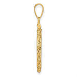 Indlæs billede til gallerivisning 14K Yellow Gold 16.5 mm Coin Bezel Holder Pendant Charm Diamond Cut Rope Edge 1/10 oz American Eagle Krugerrand Screw Top
