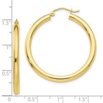 画像をギャラリービューアに読み込む, 10K Yellow Gold Classic Round Hoop Earrings 35mm x 3mm
