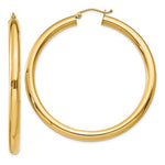 Charger l'image dans la galerie, 10K Yellow Gold Classic Round Hoop Earrings 50mm x 4mm
