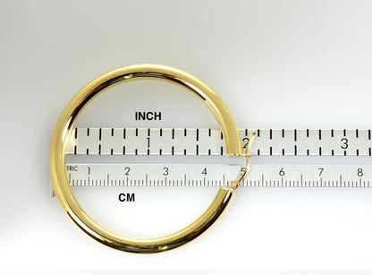 10K Yellow Gold Classic Round Hoop Earrings 50mm x 4mm