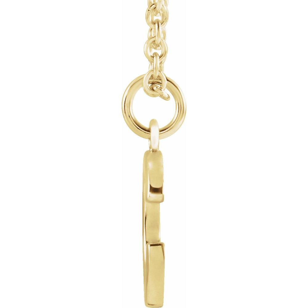 14k Yellow Gold Letter C Initial Block Pendant Necklace
