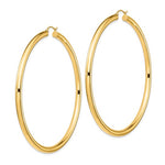 Carica l&#39;immagine nel visualizzatore di Gallery, 14K Yellow Gold 3.15 inch Diameter Extra Large Giant Gigantic Round Classic Hoop Earrings 80mm x 4mm
