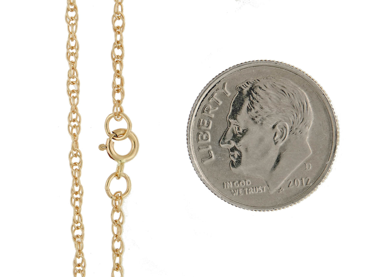 14k yellow gold 1.35mm cable rope bracelet anklet necklace choker pendant chain