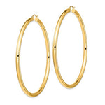 Carregar imagem no visualizador da galeria, 14K Yellow Gold 3.15 inch Diameter Extra Large Giant Gigantic Round Classic Hoop Earrings Lightweight 80mm x 4mm
