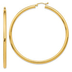 이미지를 갤러리 뷰어에 로드 , 10K Yellow Gold Classic Round Hoop Earrings 60mm x 3mm
