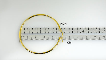 14K Yellow Gold 50mm x 2mm Lightweight Classic Round Hoop Earrings