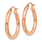 Załaduj obraz do przeglądarki galerii, 14K Rose Gold Classic Round Hoop Earrings 25mm x 3mm
