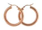 Загрузить изображение в средство просмотра галереи, 14K Rose Gold Classic Round Hoop Earrings 30mm x 4mm
