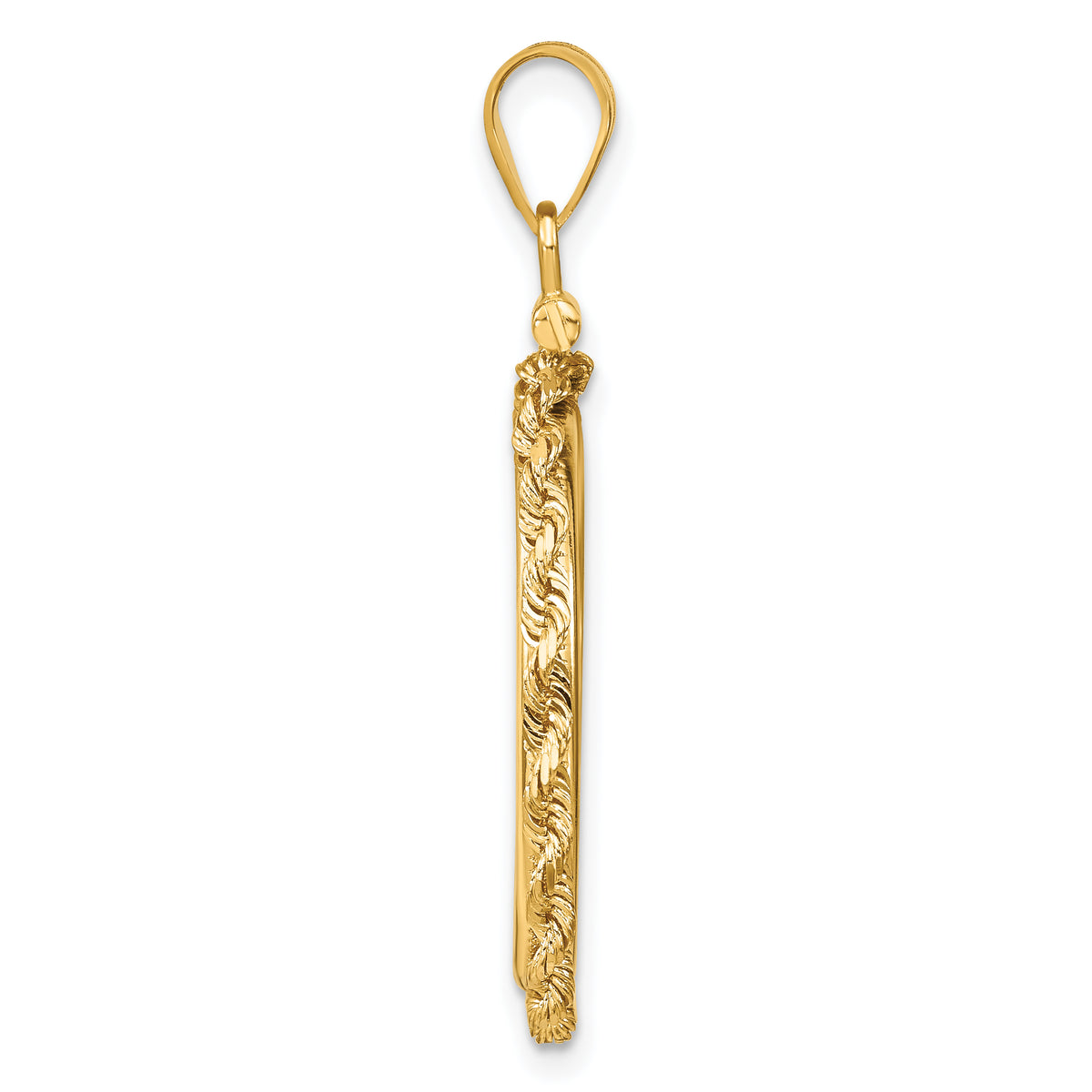 14K Yellow Gold 22 mm Coin Bezel Holder Pendant Charm Diamond Cut Rope Edge 1/4 oz American Eagle Panda 2 Rand US $5 Jamestown Screw Top
