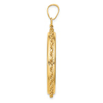 Charger l'image dans la galerie, 14K Yellow Gold 32.7 mm Coin Bezel Holder Pendant Charm Diamond Cut Rope Edge 1 oz American Eagle Cat Krugerrand Screw Top
