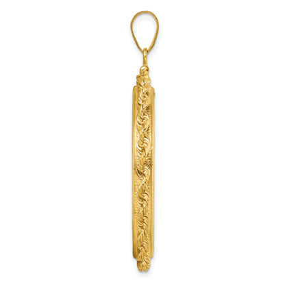 14K Yellow Gold 34.2 mm Coin Bezel Holder Pendant Charm Diamond Cut Rope Edge US $20 Dollar Liberty Saint-Gaudens Screw Top