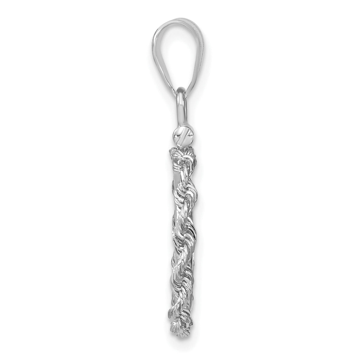 14K White Gold 13 mm Coin Bezel Holder Pendant Charm Rope Edge US $1 Dollar Type 1 and 2 Peso Screw Top