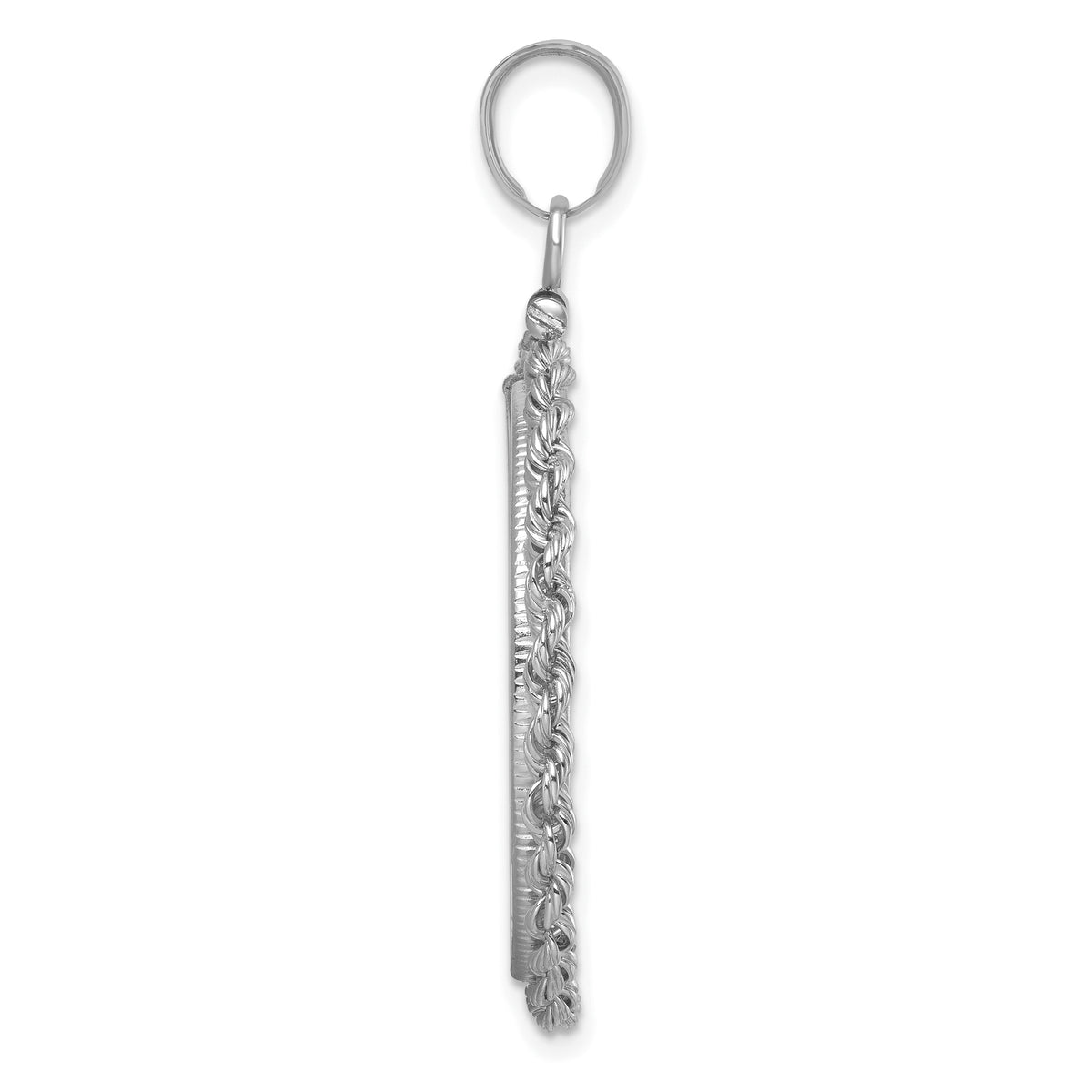 14K White Gold 27 mm Coin Bezel Holder Pendant Charm Rope Edge 1/2 oz American Eagle Panda US $10 Dollar Liberty Indian Screw Top