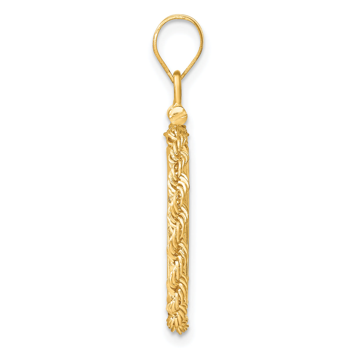14K Yellow Gold 15 mm Coin Bezel Holder Pendant Charm Rope Edge US $1 Dollar Type 2 Screw Top