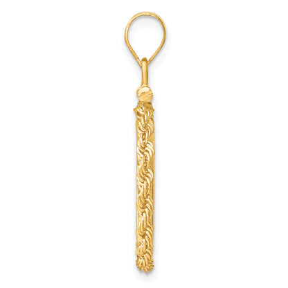 14K Yellow Gold 15 mm Coin Bezel Holder Pendant Charm Rope Edge US $1 Dollar Type 2 Screw Top
