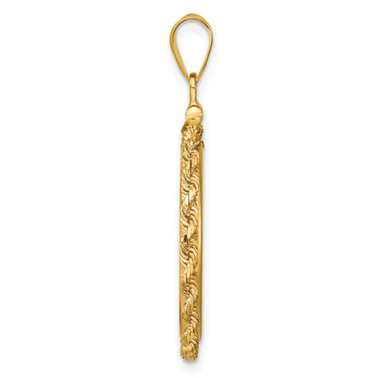 14K Yellow Gold 20.1 mm Coin Bezel Holder Pendant Charm Rope Edge 1/4 oz Koala Australian Nugget Screw Top