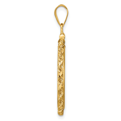 14K Yellow Gold 21.6 mm Coin Bezel Holder Pendant Charm Rope Edge US $5 Dollar Liberty Indian Statue of Liberty Bald Eagle Congressional Screw Top