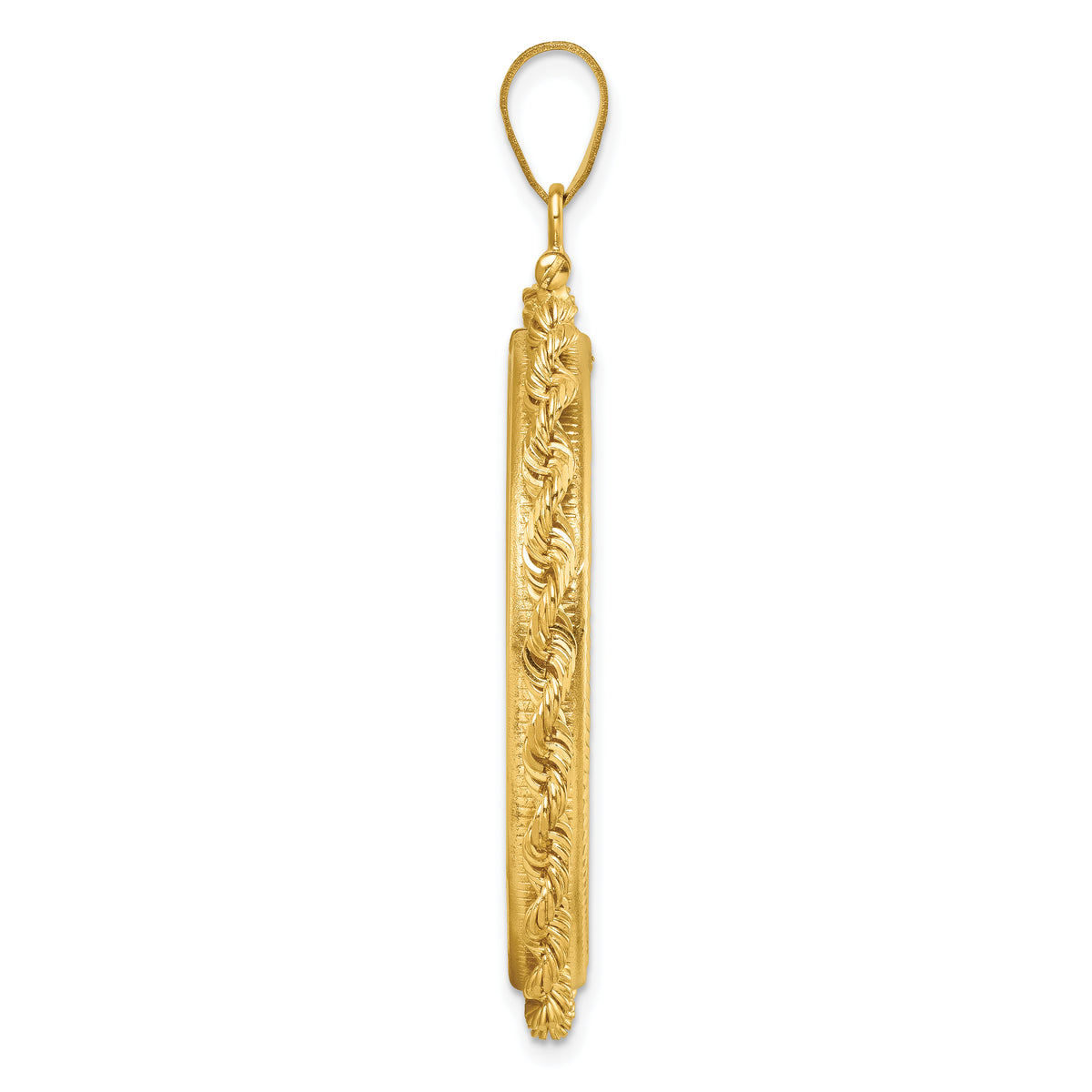 14K Yellow Gold 34.2 mm Coin Bezel Holder Pendant Charm Rope Edge US $20 Dollar Liberty Saint-Gaudens Screw Top