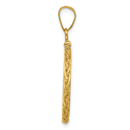 14K Yellow Gold 16.5 mm Coin Bezel Holder Pendant Charm Wheat Chain 1/10 oz American Eagle Krugerrand Screw Top