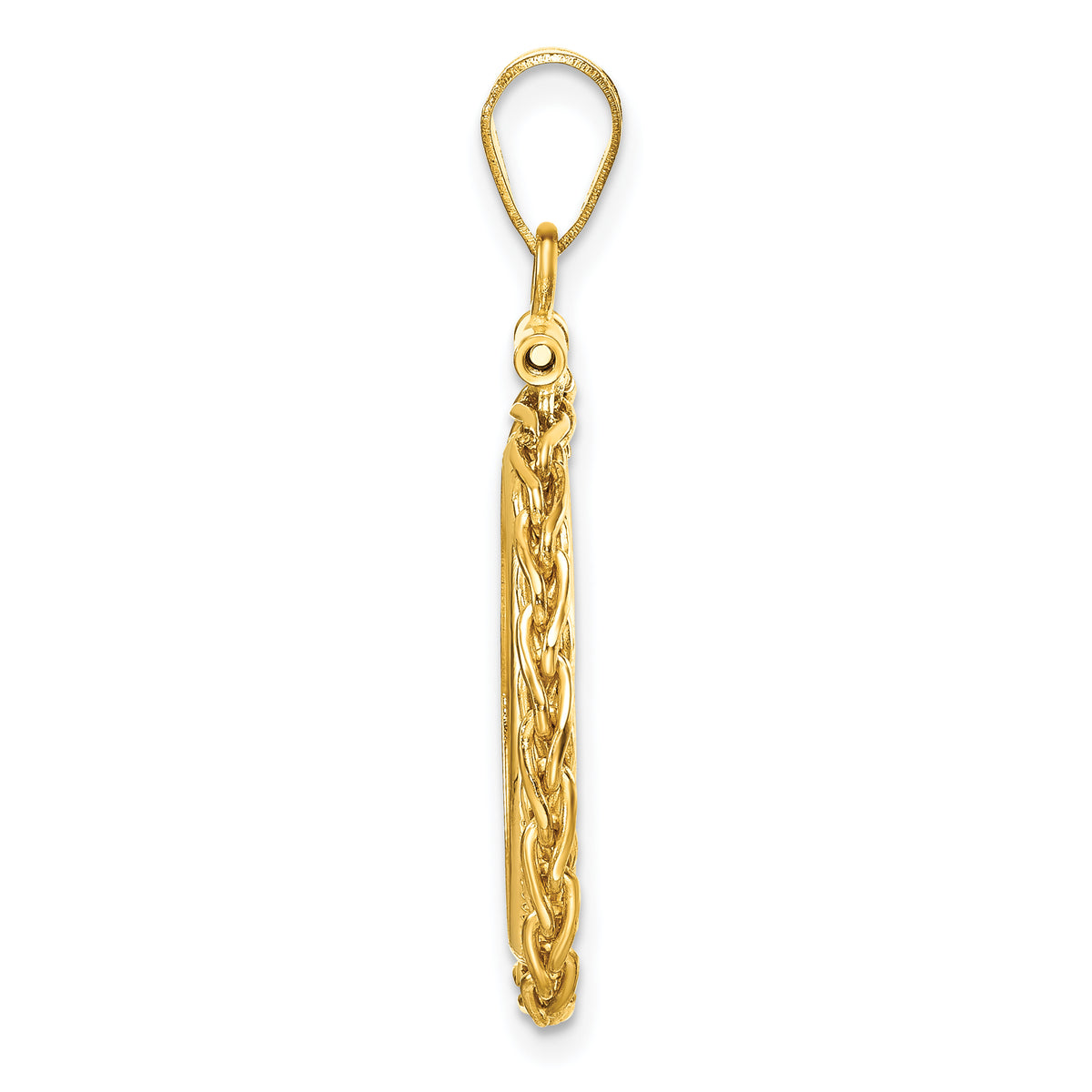 14K Yellow Gold 18 mm Coin Bezel Holder Pendant Charm Wheat Chain US Dime 1/10 oz Panda Cat Screw Top