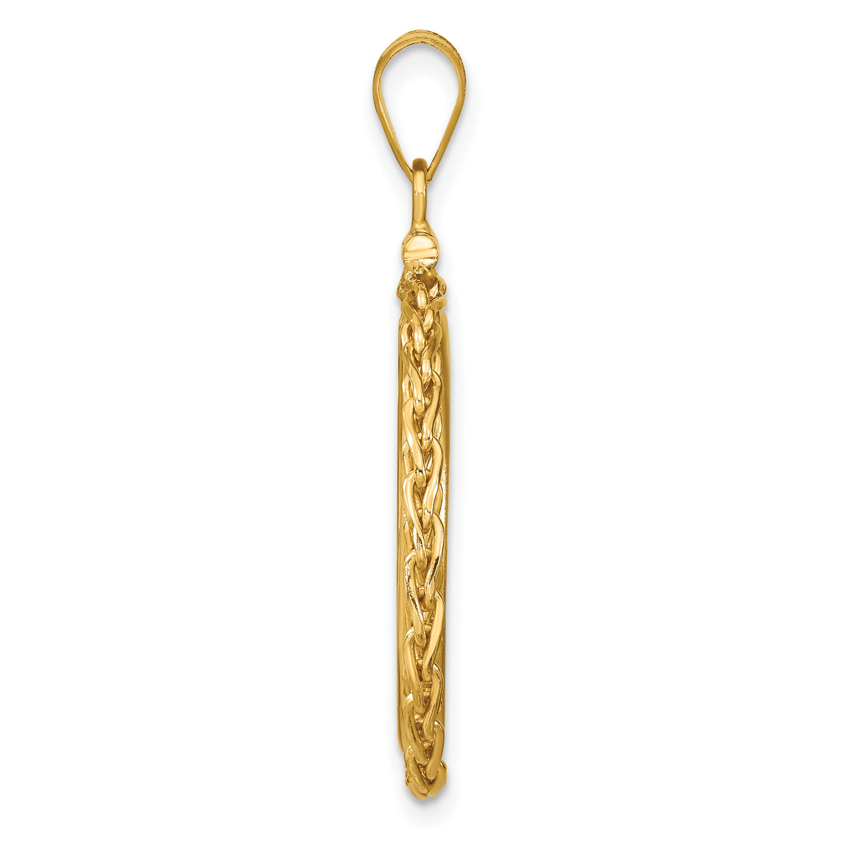 14K Yellow Gold 21.6 mm Coin Bezel Holder Pendant Charm Wheat Chain US $5 Dollar Liberty Indian Statue of Liberty Bald Eagle Congressional Screw Top
