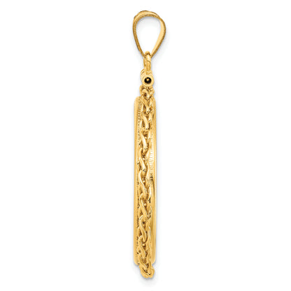 14K Yellow Gold 25 mm Coin Bezel Holder Pendant Charm Wheat Chain 1/2 oz Maple Leaf Australian Nugget Kangaroo Koala Screw Top