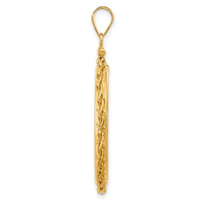 14K Yellow Gold 27 mm Coin Bezel Holder Pendant Charm Wheat Chain 1/2 oz American Eagle Panda US $10 Dollar Liberty Indian Screw Top