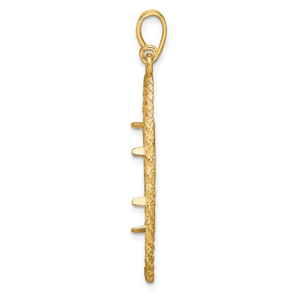 14K Yellow Gold 17.8 mm Coin Bezel Holder Pendant Charm Greek Key Rope Diamond Cut US $2.50 Dollar Liberty Indian Barber Dime Mercury Dime Prong